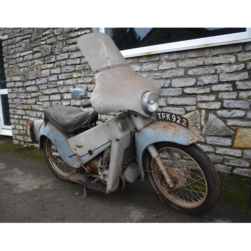 30 - A 1958 Velocette LE200 Mk 3 project, registration number TFK 922, frame number 1580/34, grey/blue. H... 