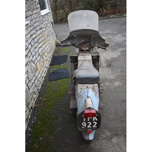 30 - A 1958 Velocette LE200 Mk 3 project, registration number TFK 922, frame number 1580/34, grey/blue. H... 