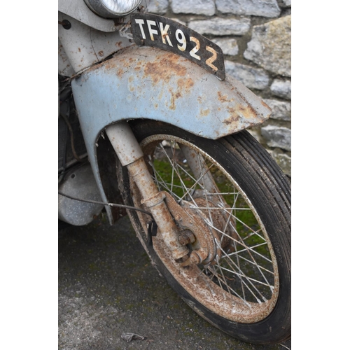 30 - A 1958 Velocette LE200 Mk 3 project, registration number TFK 922, frame number 1580/34, grey/blue. H... 