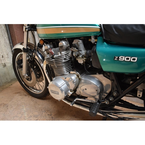 41 - A 1976 Kawasaki Z900, registration number LBP 652P, green/gold/black. The big Zs first broke cover i... 