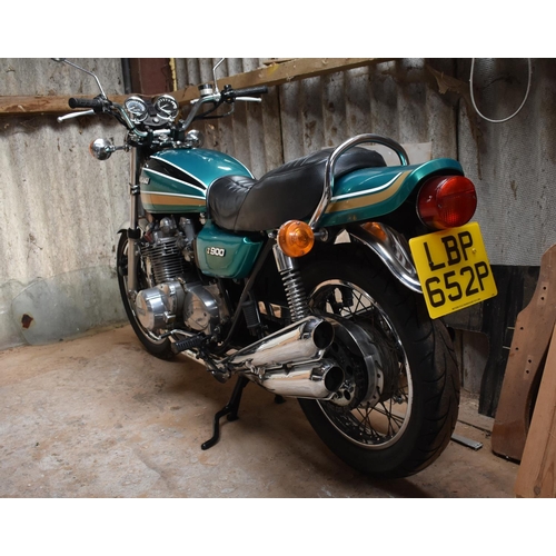 41 - A 1976 Kawasaki Z900, registration number LBP 652P, green/gold/black. The big Zs first broke cover i... 