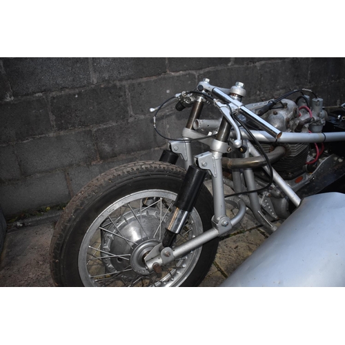 45 - WITHDRAWN:  A Norton road racing sidecar combination project, unregistered, silver. This interesting... 