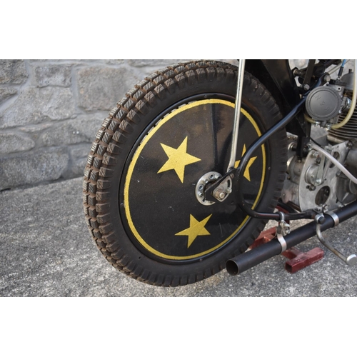 53 - A speedway competition motorcycle, unregistered, black and yellow. This speedway bike comes direct f... 