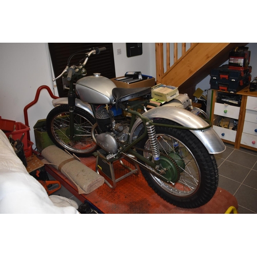 58 - A pre 65 Francis Barnett 197cc trials, unregistered, silver and green. This restored trials bike com... 