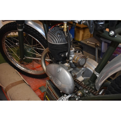 58 - A pre 65 Francis Barnett 197cc trials, unregistered, silver and green. This restored trials bike com... 