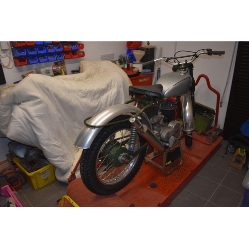 58 - A pre 65 Francis Barnett 197cc trials, unregistered, silver and green. This restored trials bike com... 