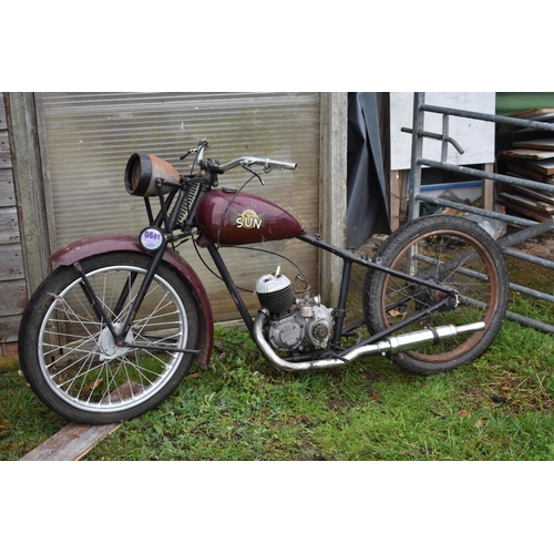 67 - A circa 1950 Sun 98cc  restoration project, registration number ESL 509,  maroon. This Sun features ... 