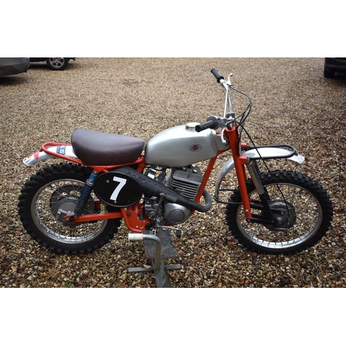 60 - A pre 65 DOT Demon 250cc twin shock scrambler, unregistered, silver and red. This well presented DOT... 