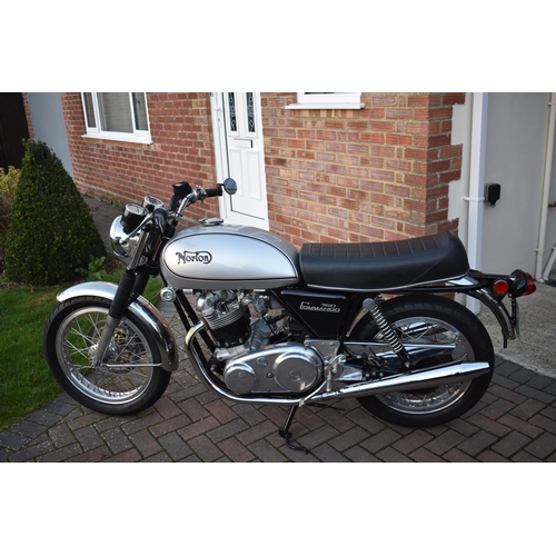 71 - A 1972 Norton Commando 750 Interstate, registration number FAA 72K, silver. This matching frame and ... 