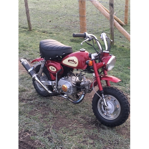 82 - A 1989 Honda Z50 Daytona monkey bike, registration number F309 HAK, red.  Having formed part of a pr... 