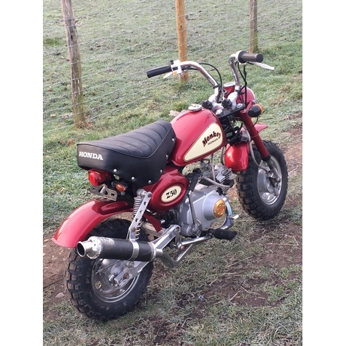 82 - A 1989 Honda Z50 Daytona monkey bike, registration number F309 HAK, red.  Having formed part of a pr... 