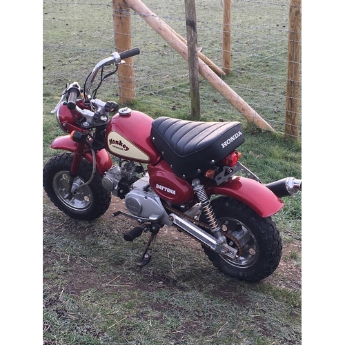 82 - A 1989 Honda Z50 Daytona monkey bike, registration number F309 HAK, red.  Having formed part of a pr... 