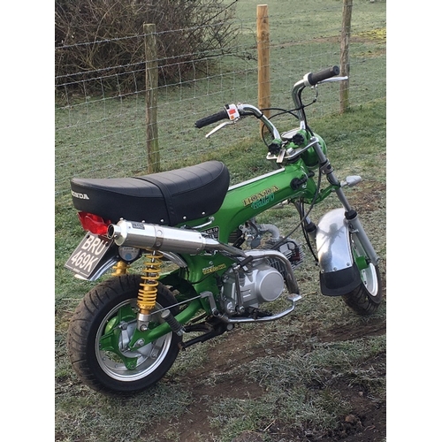 84 - A 1972 Honda Trail 70, registration number BRU 469K, green.  Having formed part of a private collect... 