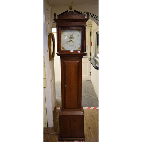 463 - A longcase clock, the 27 cm square painted dial signed J Blackmore Junr, Sidmouth, with Arabic numer... 