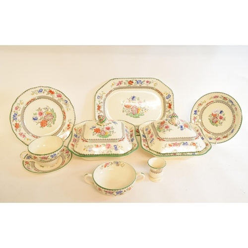 560 - A Copeland Spode Chinese Rose pattern part dinner service (2 boxes)