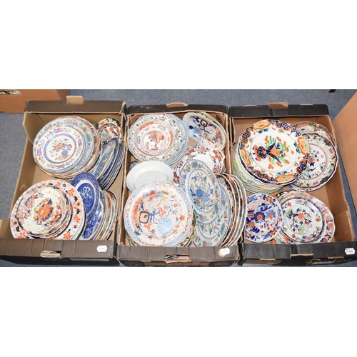 581 - Assorted Mason's Ironstone plates and bowls, various patterns, sizes and shapes, (3 boxes)