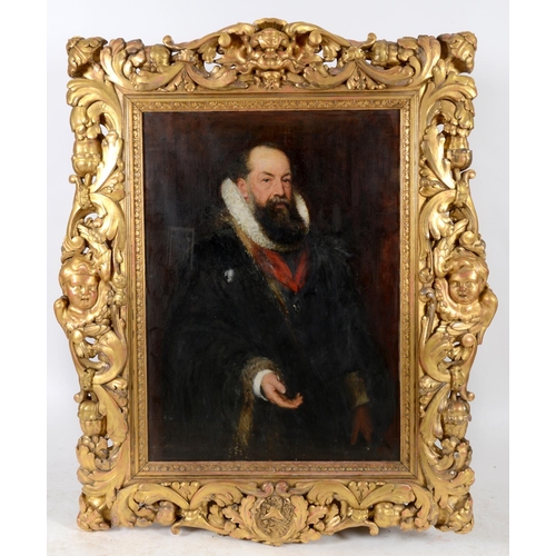 785 - John Pettie (1839-1893), a three quarter length portrait of George Gurney Esq in costume of 16th C, ... 