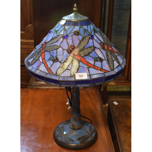 787 - A Tiffany style lamp, 53 cm high