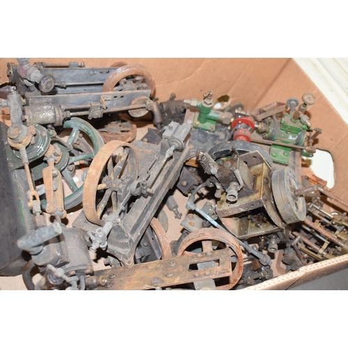 47 - Assorted model engines, in various states of disrepair (box)