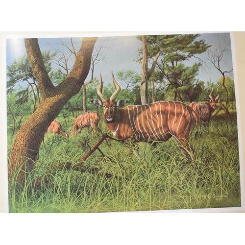 209 - Swanson (Gary R) World of Wildlife Paintings, 1986, illus, leather inset a panel, in a tray box