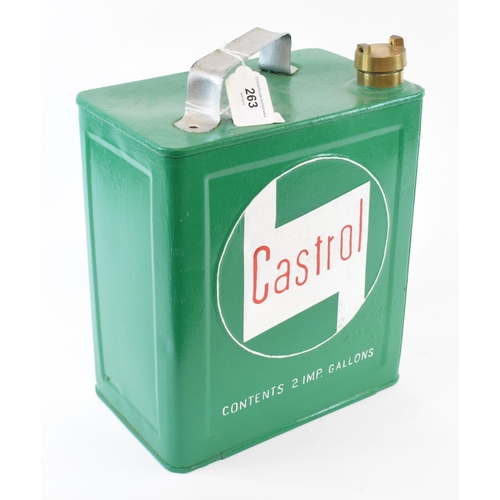 263 - A Castrol two gallon petrol can, repainted