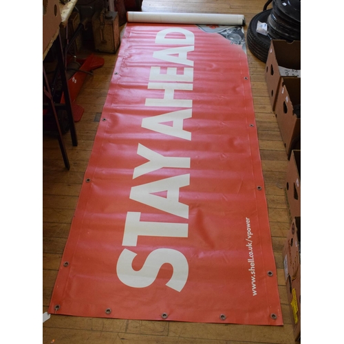 369 - Three large garage forecourt banners for SHELL VPOWER, Major and Jaguar (3)