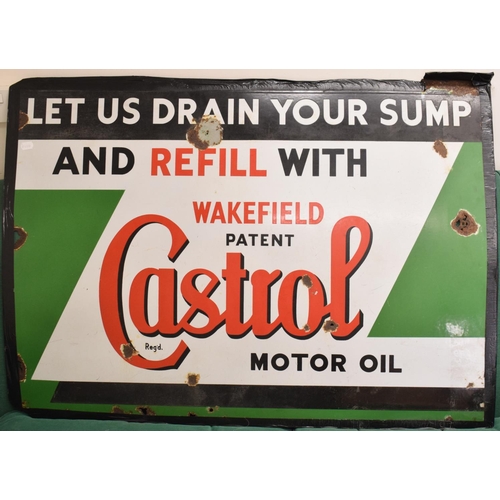 521 - EXTRA LOT:  An enamel advertising sign, LET US DRAIN YOUR SUMP AND REBUILD WITH WAKEFIELD PATENT Cas... 