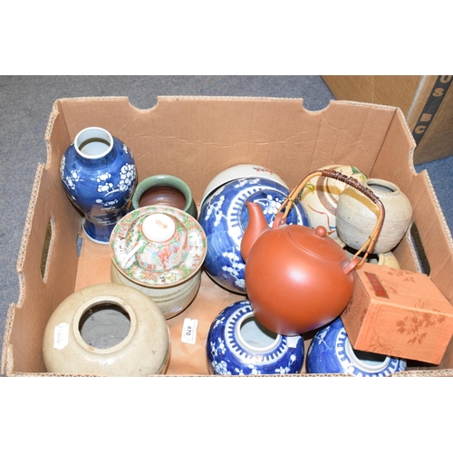 599 - Assorted Chinese ginger jars, bowls and other items (2 boxes)