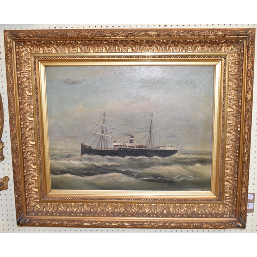 77 - English school, the steam vessel Penelope, oil on canvas, 41.5 x 54 cm