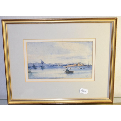 94 - Henrietta Hussey (1819-1899), Venice - The Lagoon, watercolour, Clarges Gallery label verso, 14 x 24... 