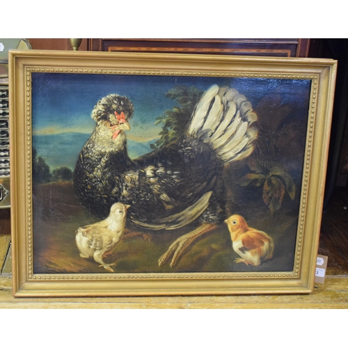 73 - Manner of Marmaduke Craddock (1660-1717), poultry in a landscape, oil on canvas, bears a signature, ... 