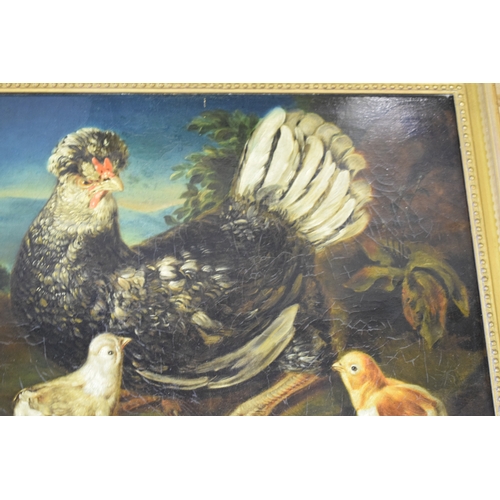 73 - Manner of Marmaduke Craddock (1660-1717), poultry in a landscape, oil on canvas, bears a signature, ... 