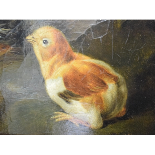 73 - Manner of Marmaduke Craddock (1660-1717), poultry in a landscape, oil on canvas, bears a signature, ... 