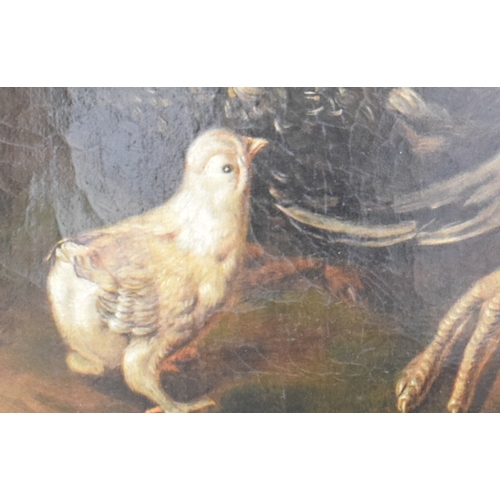 73 - Manner of Marmaduke Craddock (1660-1717), poultry in a landscape, oil on canvas, bears a signature, ... 