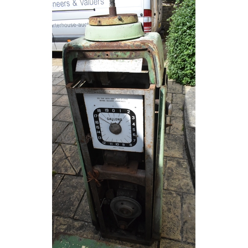 512 - An Avery-Hardoll petrol pump, with enamel dial for Pre-Set or Gallons 0-19, the panels inset glass E... 