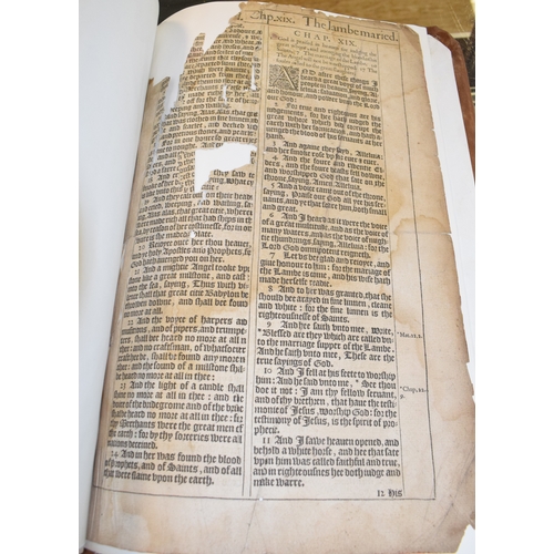 210 - An early 17th century bible, bound with the Book of Psalms and the New Testament, Robert Barker, 161... 