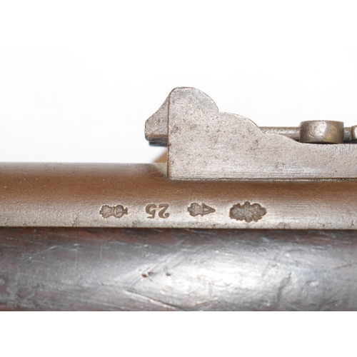 692 - An H Dickinson breech loading percussion musket, the tip up breech block marked Snider Patent and H ... 