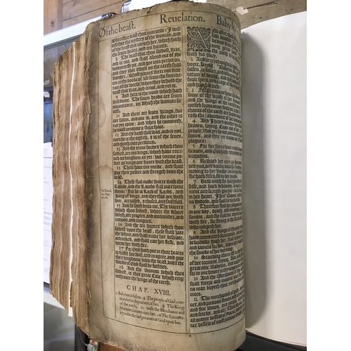 210 - An early 17th century bible, bound with the Book of Psalms and the New Testament, Robert Barker, 161... 