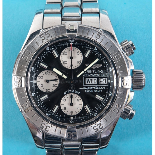 281 - A gentleman's stainless steel Breitling Super Ocean chronometre automatic wristwatch See illustratio... 