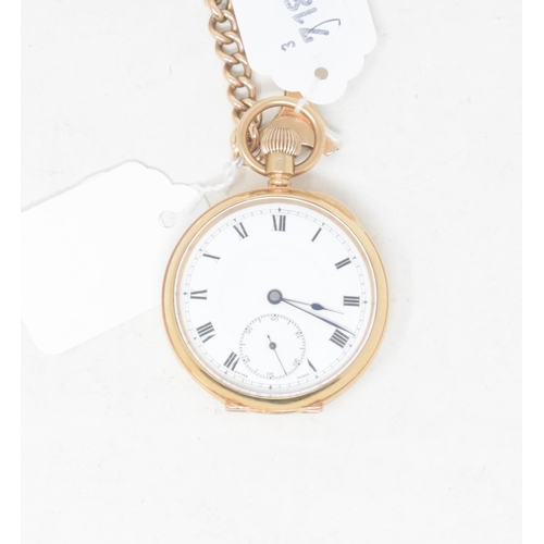 291 - A gentleman's 9ct gold open face pocket watch, with Arabic numerals