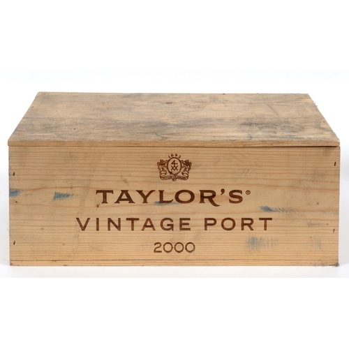 607 - Six bottles of Taylor's vintage port, 2000, in own wooden case See illustration