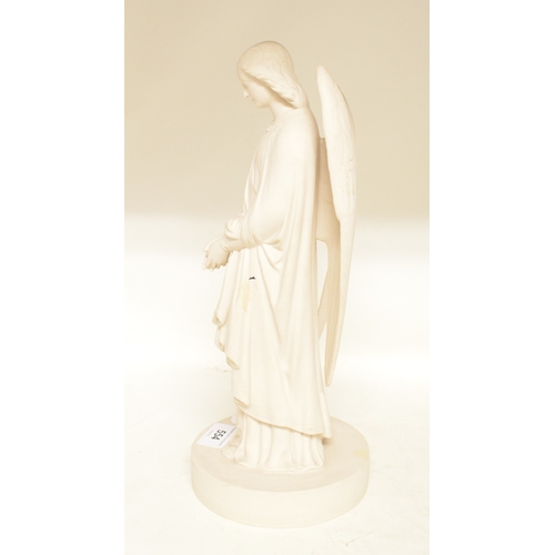 554 - A Mintons Parianware figure, of an angel, impressed mark to base, 32 cm high