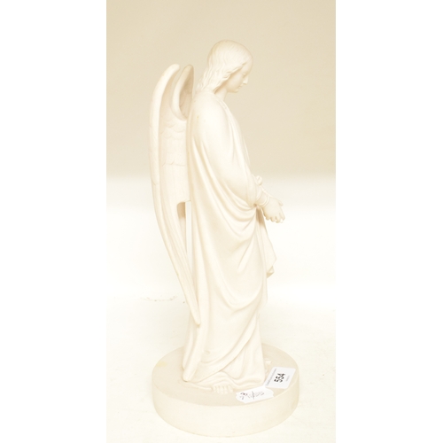 554 - A Mintons Parianware figure, of an angel, impressed mark to base, 32 cm high