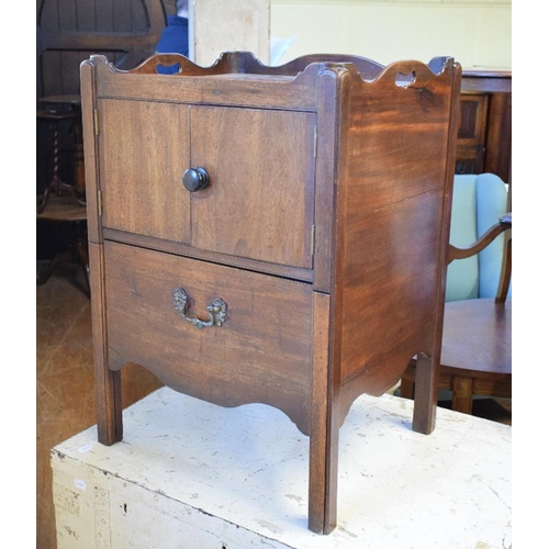 1148 - A 19th century mahogany tray top commode, 53.5 cm wide