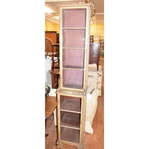 1159 - An early 20th century two tier painted and glazed bookcase, 35.5 cm wide