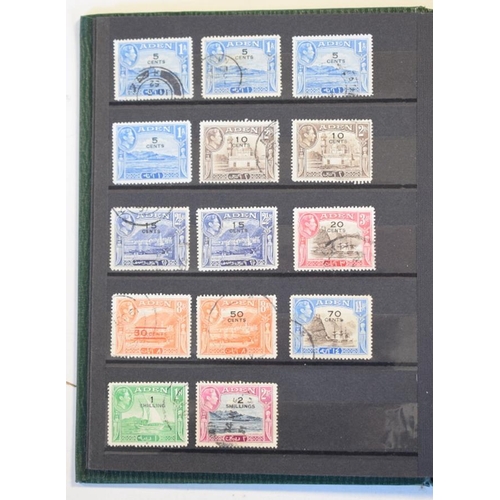 19 - A small group of Aden stamps, with GVI 1939 set to 10r m/m, used pairs including 10r and others, in ... 