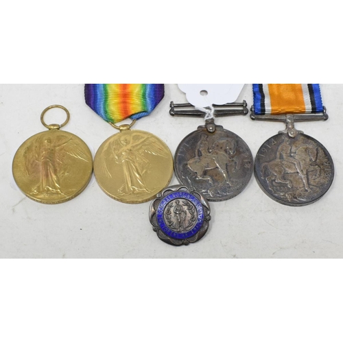 214 - A family medal group, comprising a British War Medal and Victory Medal pair, awarded to Sister EM Le... 