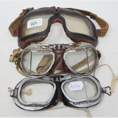 221 - Three pairs of flying googles, 1940s/1950s (3)