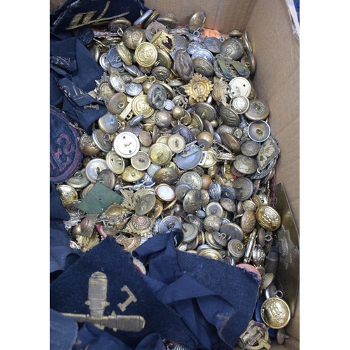 233 - Assorted military buttons, pips, badges and other items