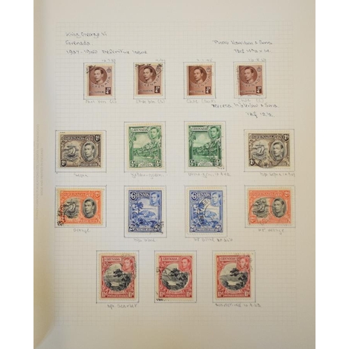 41 - A group of Grenada, 1937-1951, practically complete fine used collection of GVI issues written up on... 